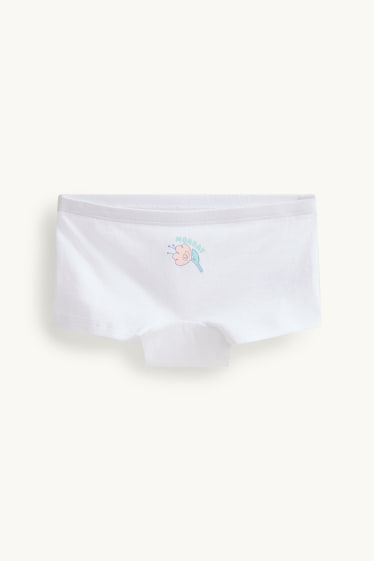 Kinderen: meisjes - Set van 7 - weekdagen - boxershorts - blauw / fuchsiarood