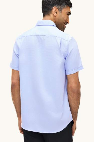 Hombre - Camisa de oficina - regular fit - Kent - con textura - azul claro