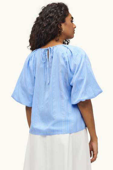 Femmes - Chemisier - finition texturée - bleu