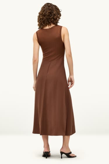 Donna - Vestito fit & flare - misto viscosa - marrone