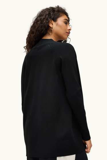 Damen - Lange Strickjacke - schwarz
