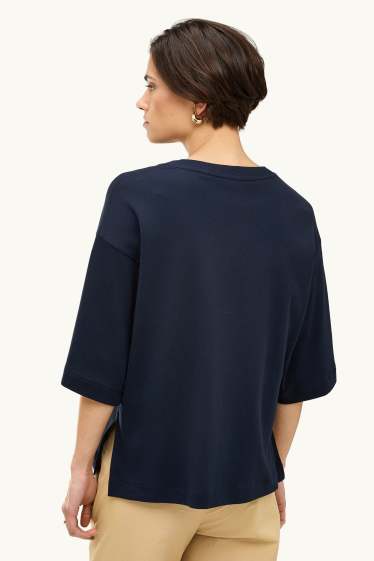 Damen - T-Shirt - Oversized - dunkelblau