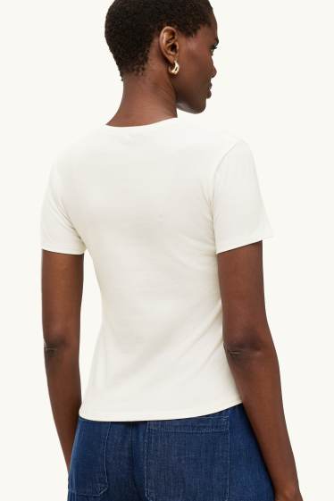 Dames - T-shirt - slim fit - wit
