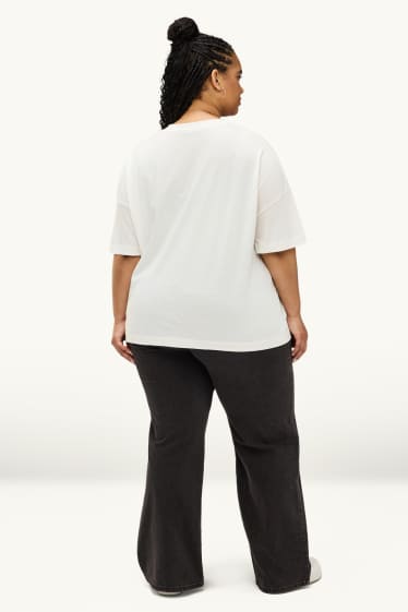 Femmes - Wide leg jean - high waist - noir