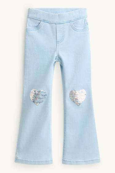 Nena - Paquet de 2 - cors - jeggings acampanats - efecte brillant - texà blau