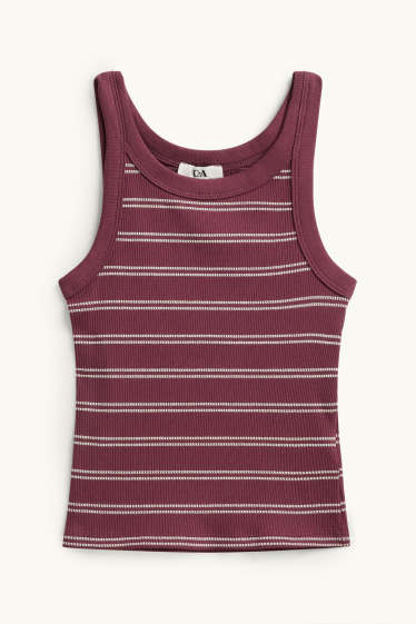 Donna - Top - bordeaux / bianco