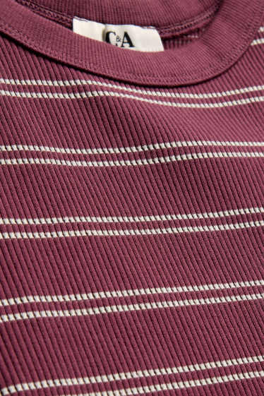 Donna - Top - bordeaux / bianco