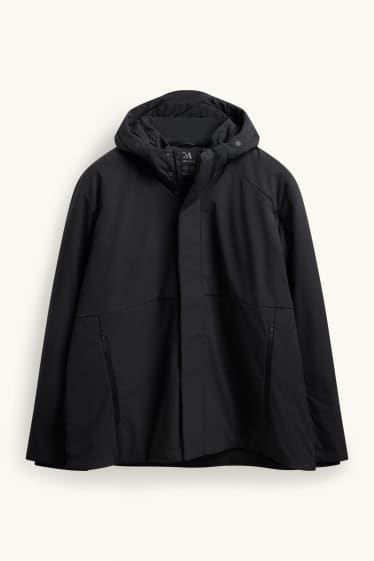 Hommes - Veste à coquille souple - finition doublée - finition déperlante - 4 Way Stretch - noir