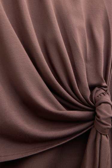 Femmes - Robe en viscose - straight fit - marron
