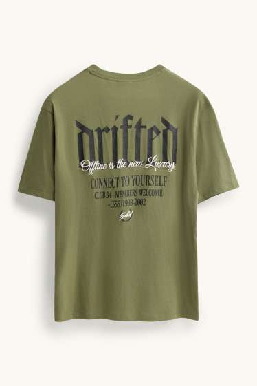 Heren - T-shirt - relaxed fit - groen