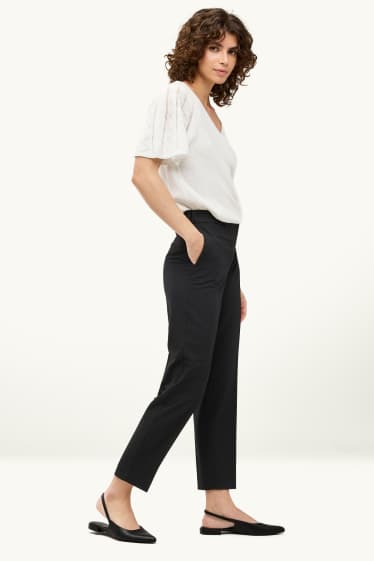 Damen - Business-Hose - Mid Waist - Cigarette Fit - schwarz