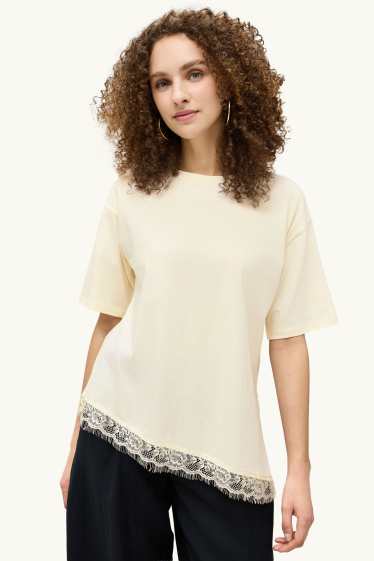 Women - T-shirt - regular fit - cremewhite