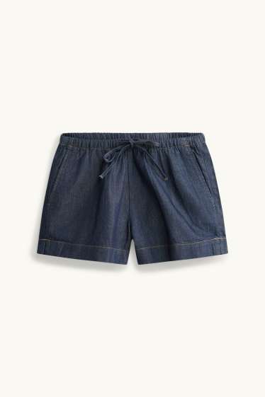 Donna - Shorts di jeans - vita media - jeans blu scuro