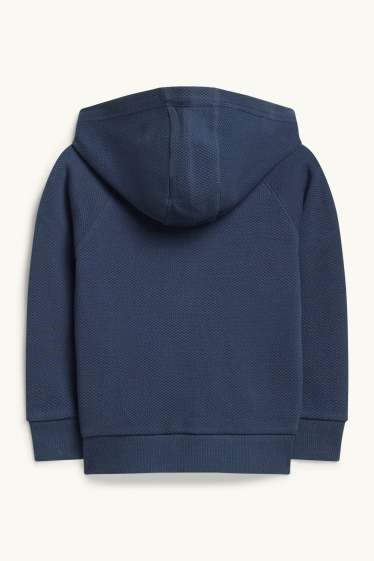 Kinderen: jongens - Dinosaurus - sweatvest met capuchon - met structuur - donkerblauw