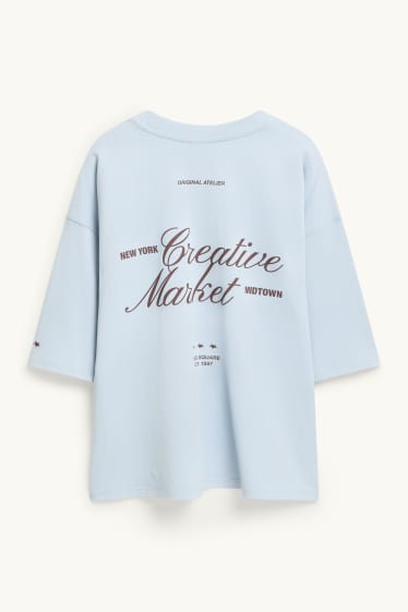 Damen - T-Shirt - Oversized - hellblau