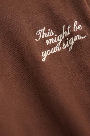 Women - T-shirt - oversized - brown