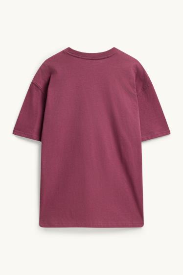 Dames - T-shirt - oversized - rood