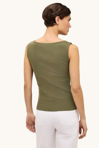 Donna - Top - a coste - verde