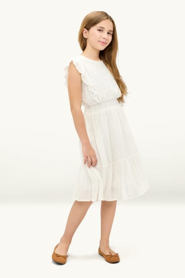Copii - Fete - Rochie - aspect lucios - alb