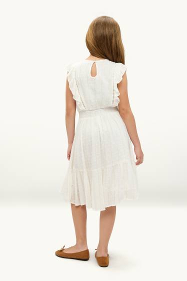 Copii - Fete - Rochie - aspect lucios - alb
