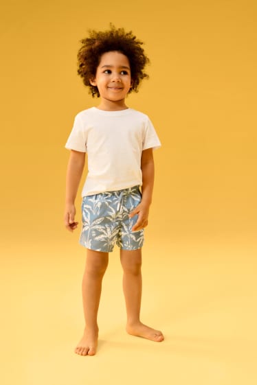 Kinder Jungen - Mini Me - Palme - Jungen-Badeshorts - hellblau