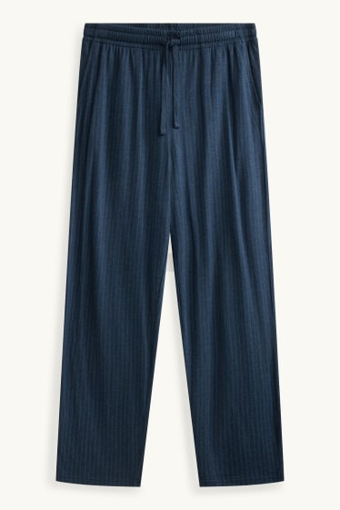 Men - Pyjama bottoms - striped - dark blue