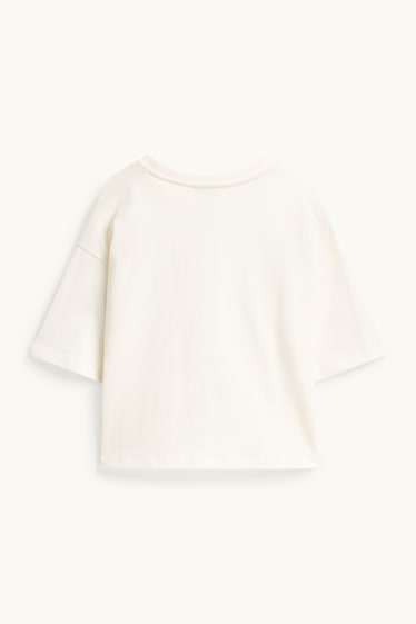 Damen - T-Shirt - Relaxed Fit - cremefarben