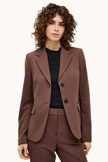 Femmes - Blazer de bureau - cintré - marron