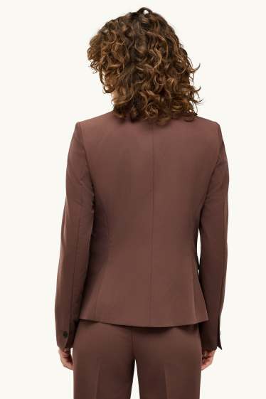 Femmes - Blazer de bureau - cintré - marron