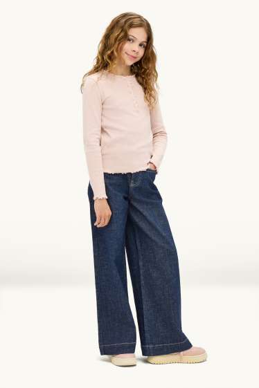 Nena - Wide leg jeans amb cinturó - LYCRA® - texà blau fosc