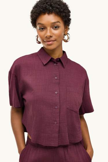 Dames - Blouse - donkerrood