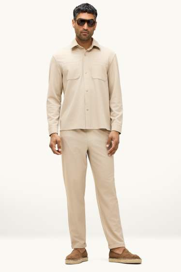 Heren - Joggingbroek - met structuur - beige