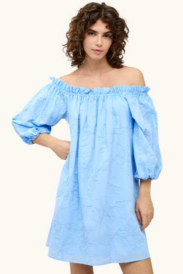 Dames - A-lijn-jurk - blauw
