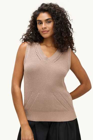 Femmes - Pull sans manches - marron clair