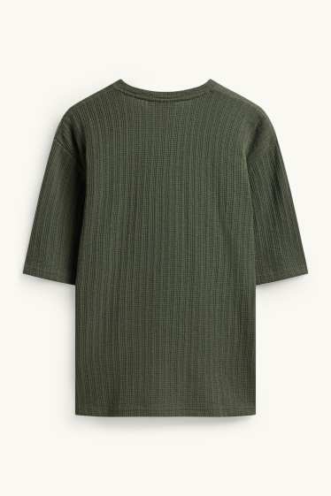 Herren - T-Shirt - Relaxed Fit - strukturiert - grün