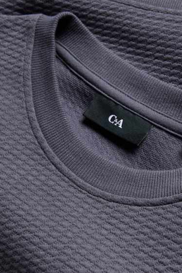 Hommes - Sweat - finition texturée - gris