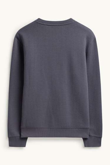 Hommes - Sweat - finition texturée - gris