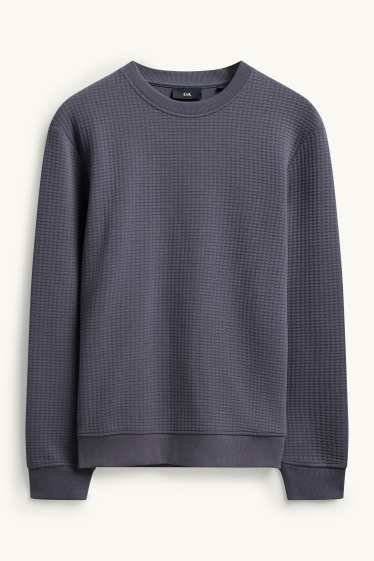 Hommes - Sweat - finition texturée - gris