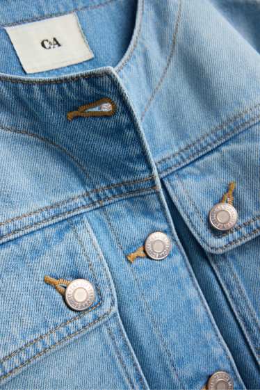 Femei - Jachetă crop din denim - denim-albastru deschis