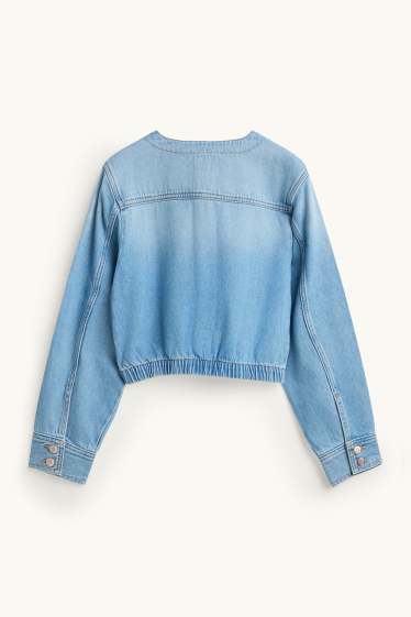 Femei - Jachetă crop din denim - denim-albastru deschis