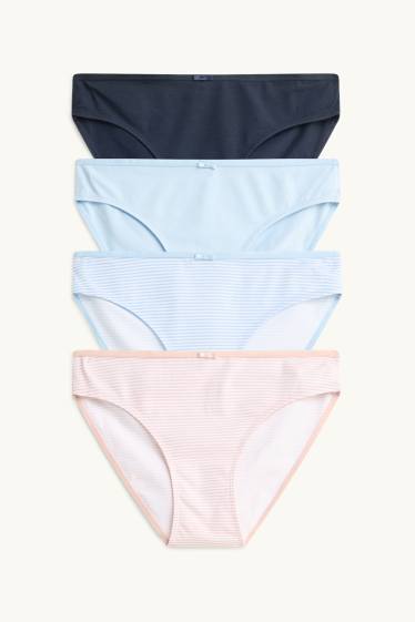 Dames - Set van 4 - slip - donkerblauw