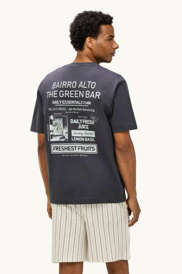Heren - T-shirt - relaxed fit - donkergrijs