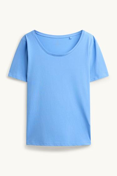 Damen - T-Shirt - Slim Fit - blau