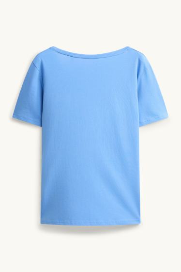 Damen - T-Shirt - Slim Fit - blau