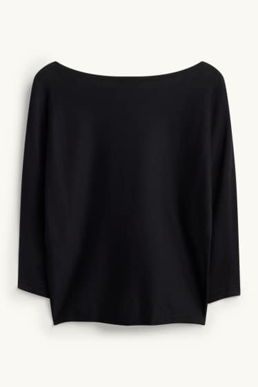 Damen - Feinstrick-Pullover - schwarz