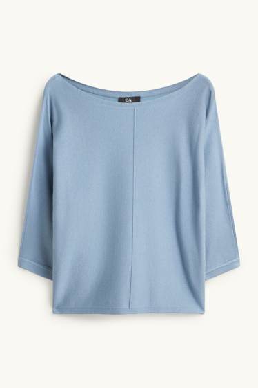 Femmes - Pull en maille fine - bleu clair