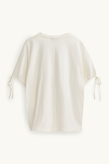 Damen - T-Shirt - Relaxed Fit - weiß