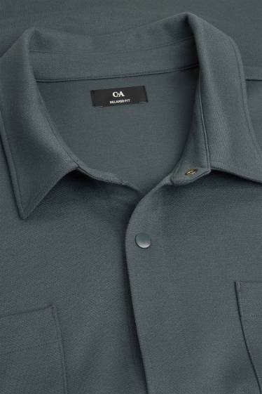 Men - Shirt jacket - relaxed fit - kent collar - khaki