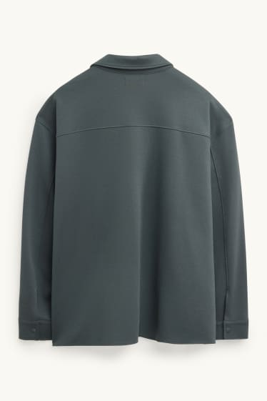 Men - Shirt jacket - relaxed fit - kent collar - khaki