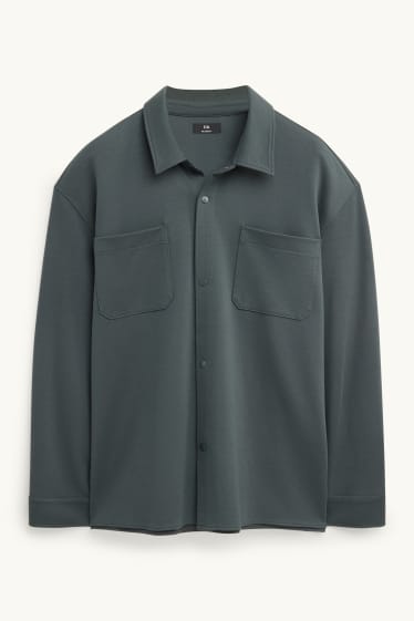 Men - Shirt jacket - relaxed fit - kent collar - khaki